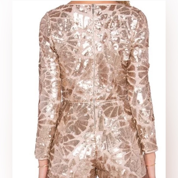 SAYLOR Jacqueline Rose Gold Sequin Romper - Picture 3 of 7